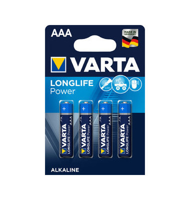 Pack des 4 piles AAA VARTA