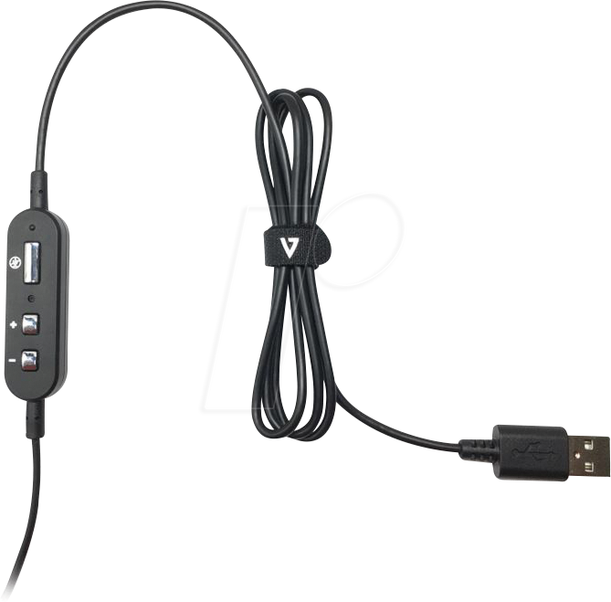 Casque/micro V7 USB noir cable 1.80m
