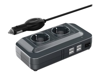 [CONV12V-220V-2P+4USB] Convertisseur 12V/220V 200W 2 prises 220V - 4 ports USB A