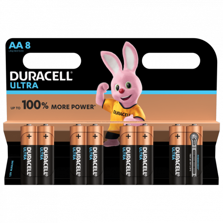 Blister de 8 piles Duracell AA 