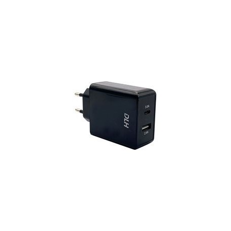 Chargeur secteur DLH - USB-A 2.4A max - USB-C 3A Max