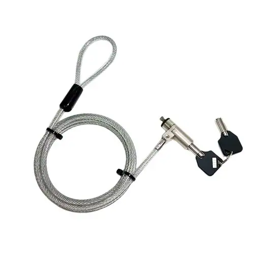 Câble de sécurité antivol Nano à clé - Livré avec 2 clés - Longueur 1.8m - Câble en acier multibrins diamètre 4.5mm - Gris - Compatible ordinateurs portables avec encoche de sécurite Nanosaver Security Slot