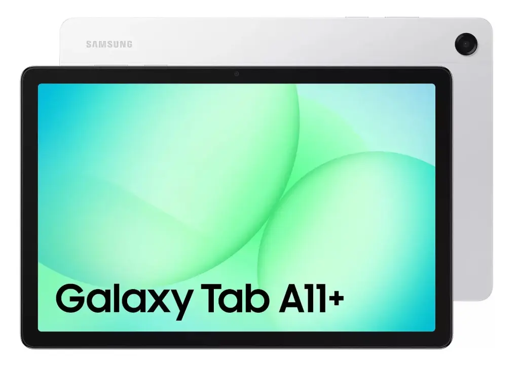 Tablette Samsung GalaxyTab A11+, Taille de l'écran: 27,9 cm (11"), Résolution de l'écran: 1920 x 1200 pixels, Capacité de stockage interne: 128 Go, Fréquence du processeur: 2 GHz, Mémoire interne: 6 Go, Argent