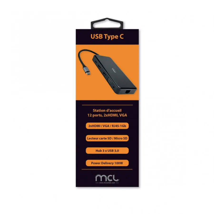Station d'accueil MCL (dock) USB-C 12 ports