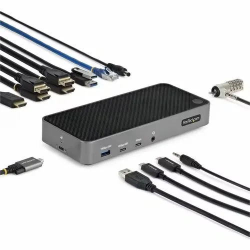 Station d'Accueil Triple Moniteur USB-C, Dock Triple HDMI/DP, Hub 5xUSB, GbE, 100W PD, Docking Station Compatible TB 3/4