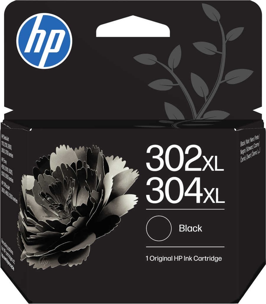 HP 302/304 XL Black Original Ink Cartridge, Black