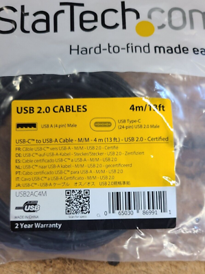 [CABUSBA/USBC4M] Cable USB-A vers USB-C 4m Startech